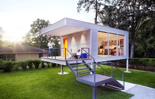 The elevated office also won an award for its sleek design. 