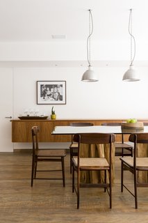 The use of different woods and textures contrast beautifully with one another. 