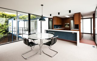 The open kitchen and dining area.