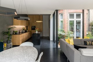 An overview of the open-plan interior space. 