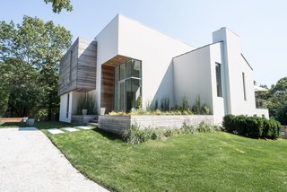 Essentially, the entrance was kept in the same spot, with the chimney to the far right side. 