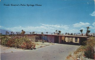 In 1954, shortly after Sinatra and Ava Gardner divorced, he bought an existing home located at Tamarisk Country Club. The modest, long-gable home was designed by William F. Cody and featured a rough stone entrance and clapboard siding. Sinatra added to the home over time—notoriously in the 1960s for Kennedy’s secret service men. 