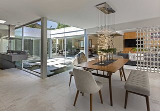The dining room area is just off the kitchen. 