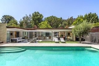 The backyard is perfect for entertaining. 
