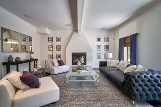 The spacious guest suite also features a fireplace. 
