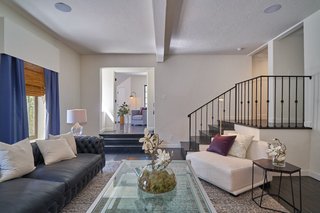 Steps lead down to the guest suite quarters, which has a private entrance. This is where James Dean resided during his stay at the home. 