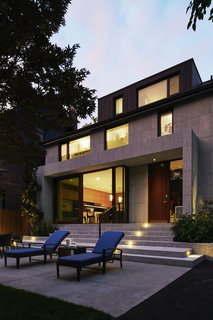 A full look at the exterior of the home from the backyard. 