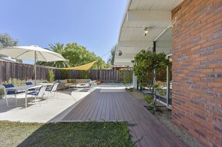 The spacious backyard.