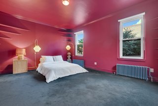 The master bedroom makes a bold statement. 