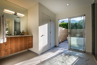  The master bath has an al fresco soaking tub. 