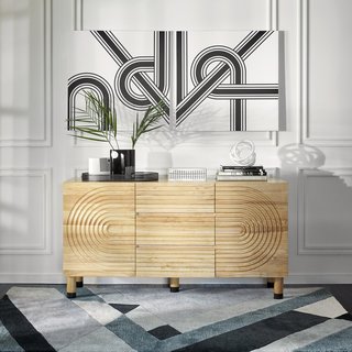 The Josef Sideboard Buffet in blonde wood is part of the "New Neutrals."