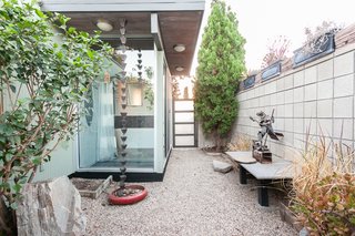 The landscaping outside the master bath.