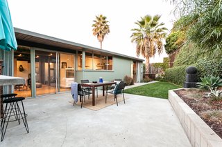 The backyard patio.