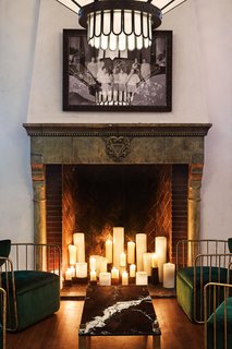 Upside-down triangles appear throughout the hotel. These symbols of feminine power and strength are featured in the original YWCA logo.