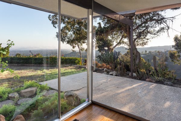 The glass walls create a strong connection with the outdoors.