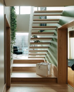  The apartment sits on two floors and it offers views of the London skyline. 