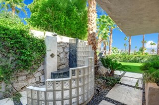 An outdoor shower.