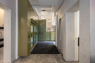 A cool corridor with built-in storage. 