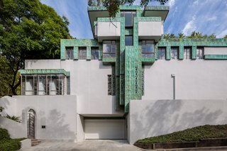 The Samuel-Novarro home's distinctive facade.