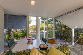 The dining area and the entrance. 