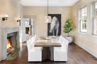 The dining area lies just off the kitchen. 