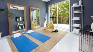 There is even a home gym. 