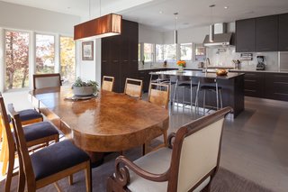 Having an open dining/kitchen area allows for easy entertaining. 