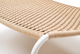 Highlights from IDS Vancouver 2016 - Photo 2 of 6 - Detail of the 'Cellulosa Frog' armchair, which features a woven two-thread cellulose cord over a painted steel frame.