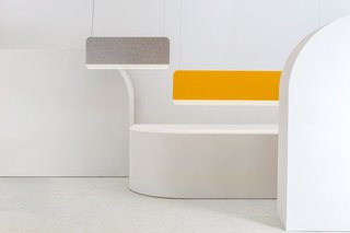 Slab — Design, Lukas Peet<br><br></p><p>Using a 15mm thick panel of opaque acrylic, the Slab has a subtle but transfixing glow. The sound absorbing face is designed to lower the acoustic ambience of a room by using soft materials—grey, green or yellow felt, and cork.