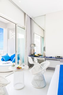 The standard chamber suites at the Sofitel Tamuda Bay are punctuated with stunning views of sky and sea out their balcony windows. 