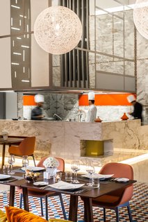 The Sofitel restaurant, Le Marche Des Saveurs, prepares a fusion of Moroccan, French, Asian and Mediterranean cuisine, offering something for everyone. 