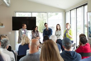 Monogram Modern Home Tour Takes On the West Coast - Photo 4 of 8 - Our panelists John Nichols of Monogram, Zem Joaquin of Ecofabulous, Dave Morin of Path, and Amanda Dameron of Dwell joined Michaela O’Connor Abrams for a conversation about the successes, potential dangers, and future developments of smart homes. "We’re in a Cambrian moment of computing," said Morin, "but the computers we’re carrying don’t work in concert."