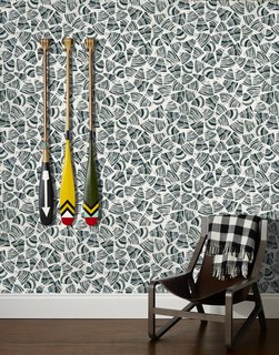 The Wood and Snow designs are available in four color schemes. Here, Wood in Dark Night calls to mind the warmth of a crackling fire.