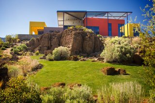 The exterior palette of red and yellow recalls the Sierra Nevada range. "When you combine them, it’s an orange, which is the color of life," said Mack. "The color of universal wellbeing and energy."