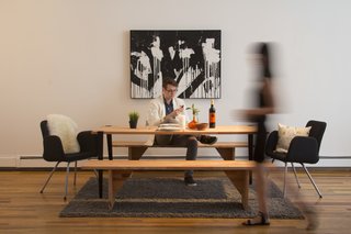 In 2015, the multimedia artist Bisco Smith, whose work is pictured above, showed paintings he created in partnership with Soundwall in an exhibition entitled "12." Each one is a visual representation of a beat he composed.