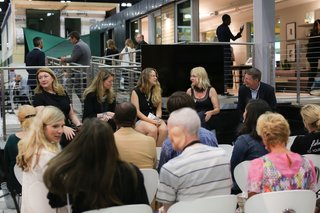 Dwell’s president and CEO Michela O’Connor Abrams moderated a panel on the relationship between technology and design. The panelists were (from left to right) Gretchen Hansen, founder and CEO of Decorist; Jaime Derringer, founder and executive editor of Design Milk; Lisa Blecker, director of marketing at Resource Furniture; and Lou Lenzi, director of industrial design at Monogram.
