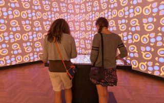 Using the Pen, guests can browse the museum's reserve of historic and contemporary wallpapers or create their own designs to be projected in the room. 