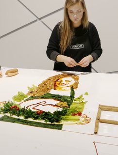 Artist Jessie Bearden's creations transformed this countertop into an evolving edible art display. 