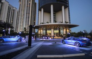 Guests begin to arrive at the porte-cochere entrance for the grand opening celebration on Saturday, March 18, 2017.