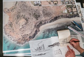 Here’s How Hollywood Builds a Malibu Dream Home—on a Vancouver Soundstage - Photo 2 of 10 - Before departing for Vancouver, Novotny met a fellow parent at his daughter's birthday party who had enlisted Brazilian architect Arthur Casas to design his home. Novotny visited the site and eventually incorporated the terrain and ocean views into his creation.