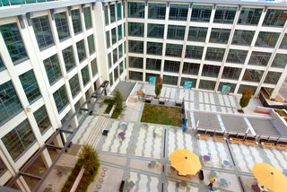 The Wake Forest Baptist Medical Center in Salem, North Carolina, makes use of Wave Pavers to add an oceanic movement to the otherwise grid-like lines of the building.