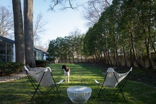 Because Alside Homes were so long, they required two lots to build on. Dr. Frost purchased a third lot to ensure privacy, providing the current homeowners plenty of room to add a pool. "That's an endeavor to be respectiful," says Valentine. "We're trying to make it look like it's always been there."
