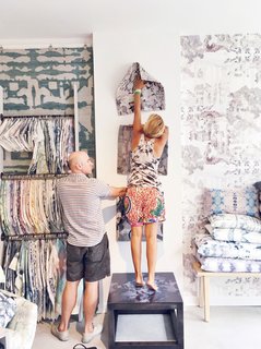 At the helm of the Brooklyn-based furnishings brand is Shanan Campanaro, whose dreamy watercolor-like designs feature soothing repetitive patterns that are nothing short of hypnotic. She just recently moved her offices into a new space that the team tackled as a project, giving it the Eskayel stamp and making it look like an inspiring place to work. 