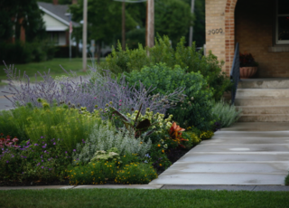 The plants themselves contribute greatly to the design and feeling of your garden. In this front yard by Adam Woodruff, he rethought the classic cottage garden by implementing creative, playful, and edgy plants.