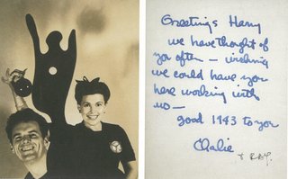 Christmas card from Charles and Ray Eames to Harry Weese, 1942