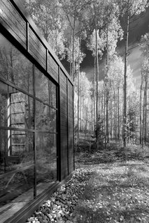 Exterior details reference the immense verticality of the aspen trees.