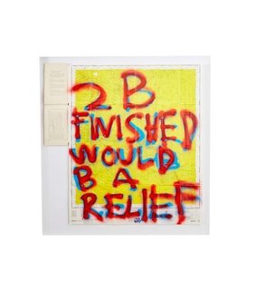 Artist in Residence: Inside Cold War Kids' Matt Maust's L.A. Studio - Photo 28 of 28 - "2 B Finished Would B a Relief" by Matt Maust (price upon request)