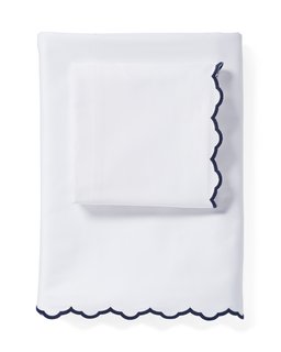 The #1 Small-Space Hack New Yorkers Swear By - Photo 14 of 16 - Serena & Lily Scallop Embroidered Sheet Set ($128)