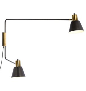 Rejuvenation Cylinder Task Double Arm Wall Lamp ($349)