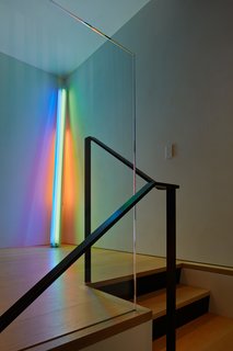 There are few walls in the home that abut, making it difficult to place this neon sculpture—"Untitled (to the real Dan Hill)"—by Dan Flavin.